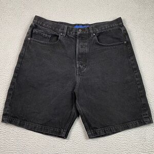 DC Shoes DIY Baggy Jean Shorts Men's Size 36 Black Denim Y2K Jorts 8" Inseam